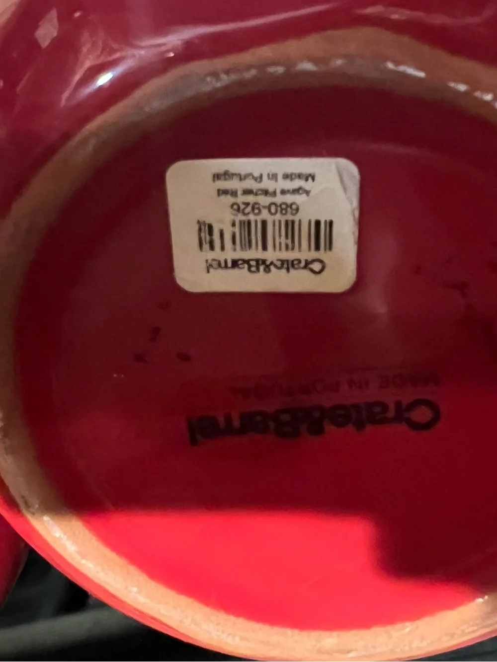 Crate and Barrel Red Ceramic Pitchers with terracotta Interior